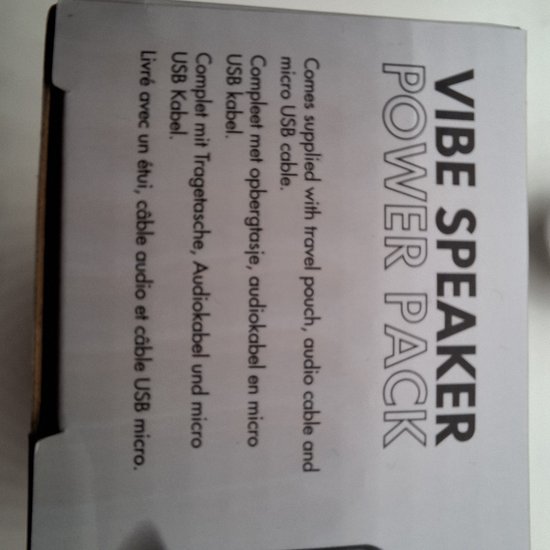 vibe powerbank 6000 mAh en design speaker in 1 incl usb kabel 3.5" minijack kabeltje en zakje om alles in te doen — afbeelding 4