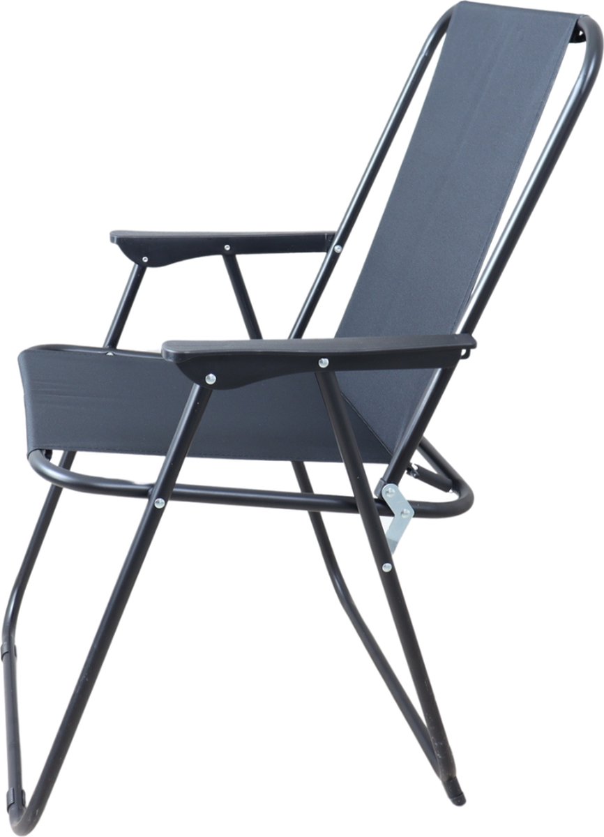 HIXA Strandstoel - Campingstoel - Vouwstoel - Strandstoel - Opvouwbaar - Visstoel - 55x52x76cm - Zwart - LUMA