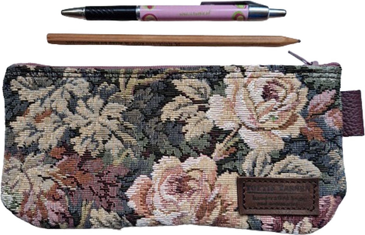 Toetie & Zo - Etui - Stof - Bloemen - Barok - Mobieltas - Makeuptas