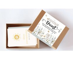 GIVE-X – Doosje Troost – 14 Bemoedigende Kaartjes met Houten Ezeltje – Cadeau voor Steun & Liefd