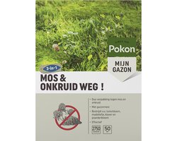 Pokon Mos en Onkruid Weg! - 2,75kg - Onkruidverdelger - Geschikt voor 50m² - Zowel mos- en onkruidbestrijder - Anti mos gazon