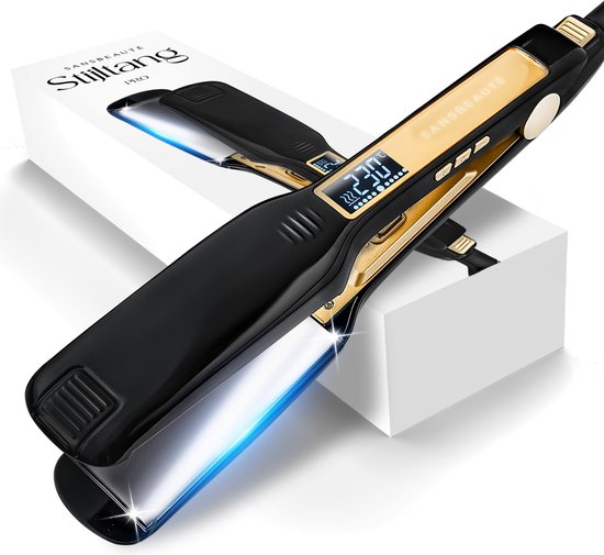 Sansbeauté® Professionele Stijltang - 2 in 1 - Krultang - Stijltangen - Hair Straightener - Snel Opgewarmd - 80℃ t/m 230℃ - Steilen & Krullen - ION technologie