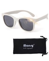 Maesy Lunettes de Soleil Kinder Yuki - 6 à 12 ans - Souples - Protection UV400 - Lunettes de Soleil Enfant - Beige Ecru