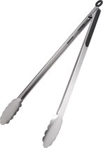 Pince à BBQ - pince à viande - pince de service - pince de cuisine - pince à salade - pince à barbecue - noire - 40 cm - pince à barbecue - pince à viande - acier inoxydable