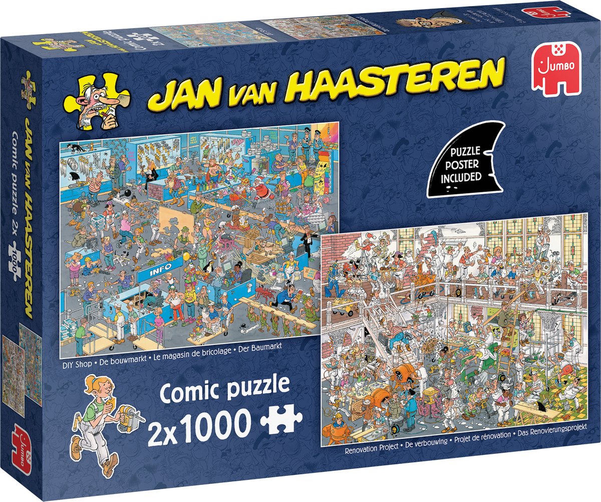 Jan van Haasteren - De Verbouwing & De Bouwmarkt - 2X1000 stukjes puzzel - Legpuzzel — afbeelding 2