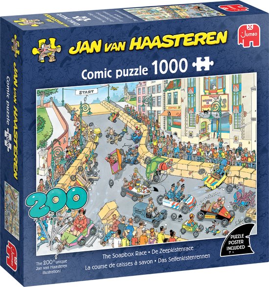 Jan van Haasteren - 200ste Legpuzzel - Zeepkisten Race - 1000 stukjes - Puzzel