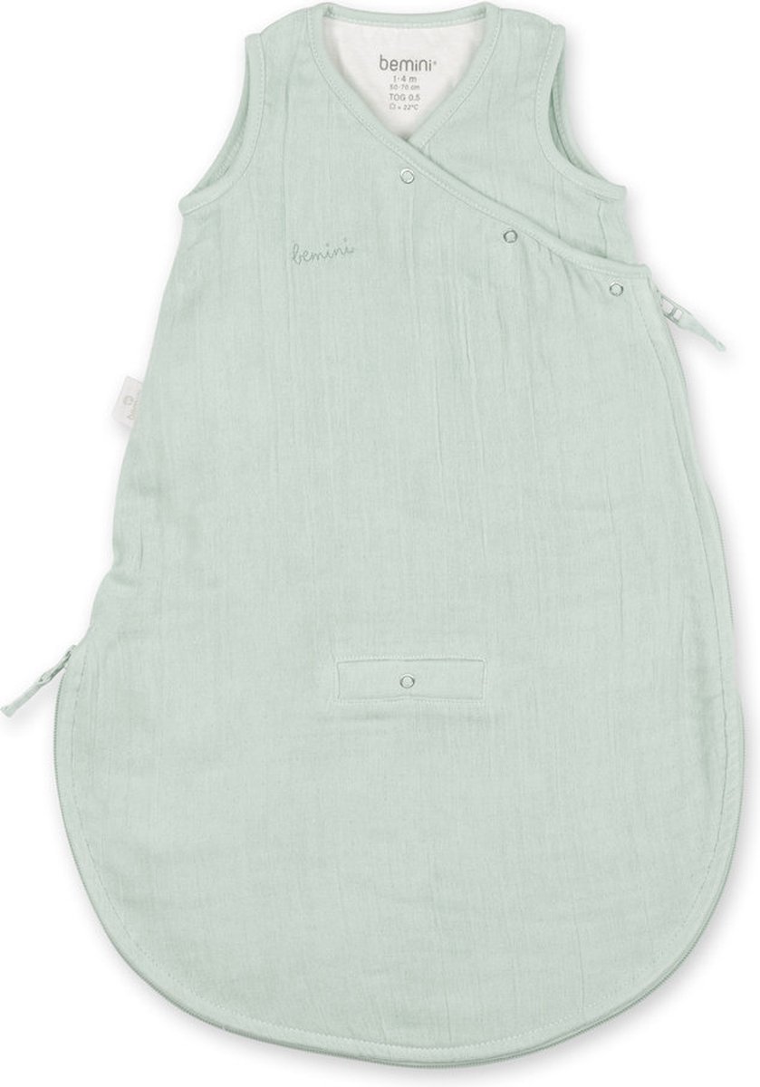 BEMINI Babyslaapzak - MAGIC BAG 1-4m - TOG 0.5 - Hydrofiele zomergaze - Amandel