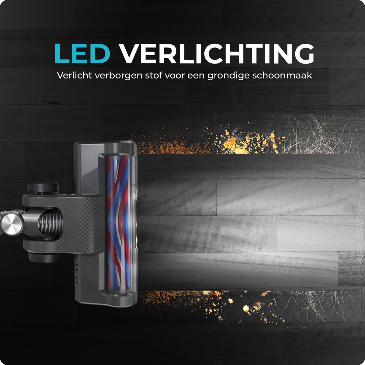 Nicon Draadloze Steelstofzuiger – 23 kPa – 50 min Accuduur – 3 Zuigniveaus – Zakloos – LED Display – foto 3