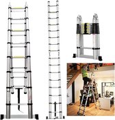 Bol.com IPtrading merkloos - uitschuifbare A-Ladder - Telescoopladder - Telescopische Ladder - Reformladder - Uitschuifladder 380 M aanbieding
