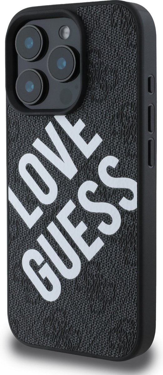 GUESS, Beschermhoesje Geschikt voor Apple iPhone 16 Pro MagSafe Model 4G, Zwart
