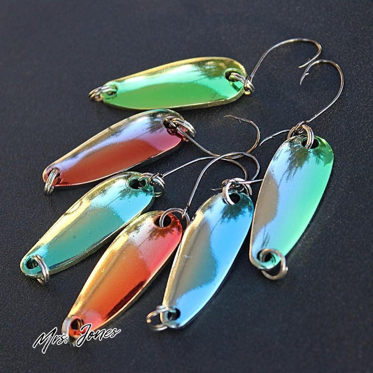 Mrs. Jones 6pcs Fishing Spinner Pailletten Spinners - Fishing Lures Lepel - Spons Aas voor Forel Pike Bass Perch .