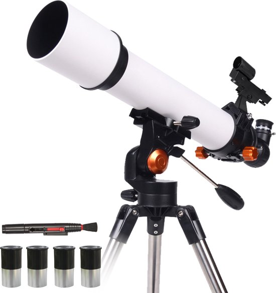 Nuvance - Telescoop - 375x Vergroting - Sterrenkijker Volwassenen / Kinderen - Inclusief eBook, Statief en Draagtas - Astronomie en Sterrenkunde - Nachtkijker