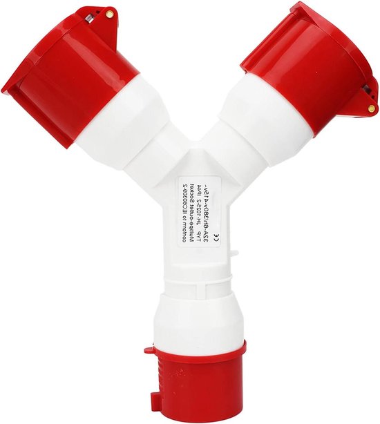 Y-vormige Waterdichte Industriële Plug IP44 - Site Luchtvaart Connector 5 Pins 3p N E 380 Tot 415v 32a
