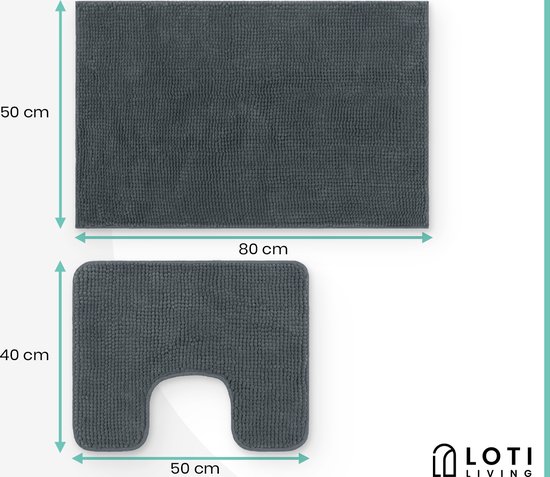 Loti Living Ensemble de bain Chenile gris foncé