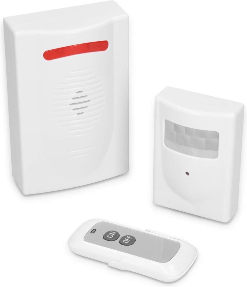 White-Label® Opritverklikker - Entreemelder - Doorgangsmelder - Beveiliging - Wit