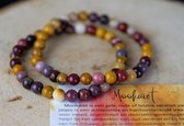 Mookaiet Armband met 6mm kralen, edelstenen - Perfect cadeau voor mannen en vrouwen - Inclusief uitleg - Spiritueel - Mokaite - Activering - Doorzettingsvermogen - Oud verdriet - Stress - Overspanning - Doelgericht - 100% NATUURLIJK