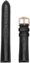Bracelet Montre Hirsh - Zwart Camelgrain - Cuir - 16mm