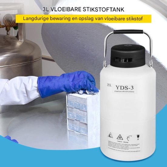 Réservoir cryogénique - Aluminium - Conteneur d'azote liquide - 3 Litres