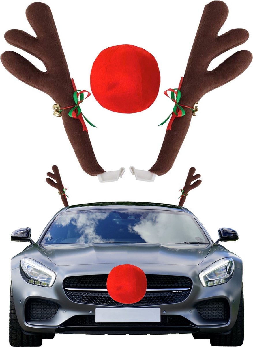 Springos Kerstdecoratie - Autodecoratie - Rendier - Kunststof