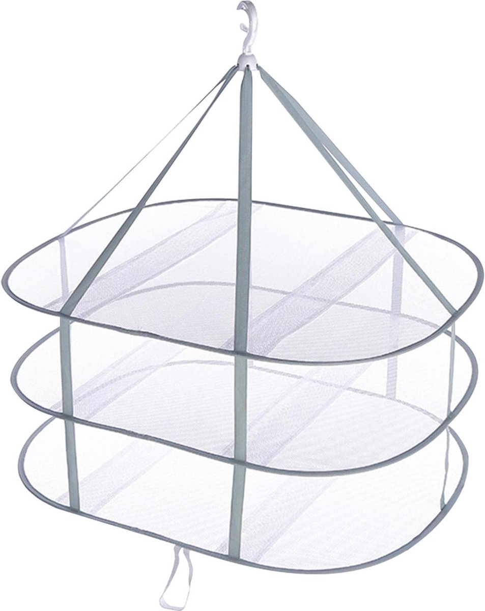 Goedkoopste Droogrek - trui droger rack - 3 laags - Polyester - Opvouwbaar - mesh - hangende - Draagbaar Wasrek Binnen en Buiten - Droognet - 78 61 cm - groen