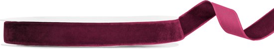 Fluwelen decolint paars, 15mm breed - rol 10 meter - velours lint - velvet lint