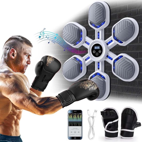 Muziekboksmachine met handschoenen Muurbevestiging Bluetooth-compatibele boks-elektronische slimme LED-bokstrainingsdoelpad Home kopen vanaf een prijs van 30 Muziekboksmachine met handschoenen Muurbevestiging Bluetooth-compatibele boks-elektronische slimme LED-bokstrainingsdoelpad Home kopen vanaf een prijs van 30
