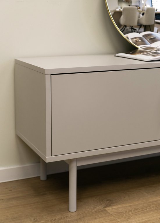 Selsey - Viviaro - Meuble RTV avec deux portes et niches - 154 cm - Grijs beige