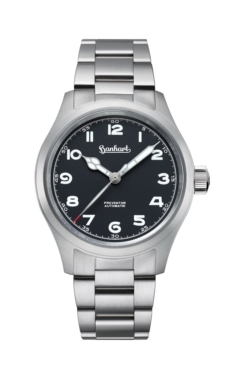 Hanhart Preventor HD12™ - Horloge zwart - Stalen band - staal - 39 mm