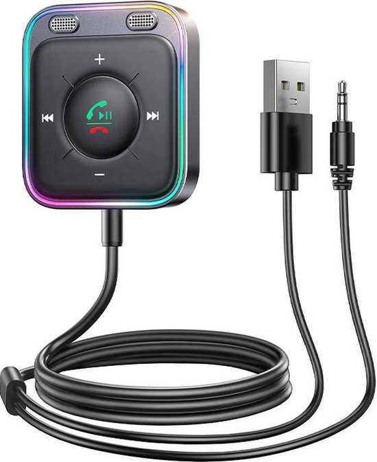 Bluetooth AUX Ontvanger - Transmitter - Receiver - Ontvanger - Audio Adapter - BT 5.4 - Muziek Streamen naar Autoradio - Koptelefoon - Versterker - Handsfree Bellen - Auto Carkit - AUX naar Bluetooth