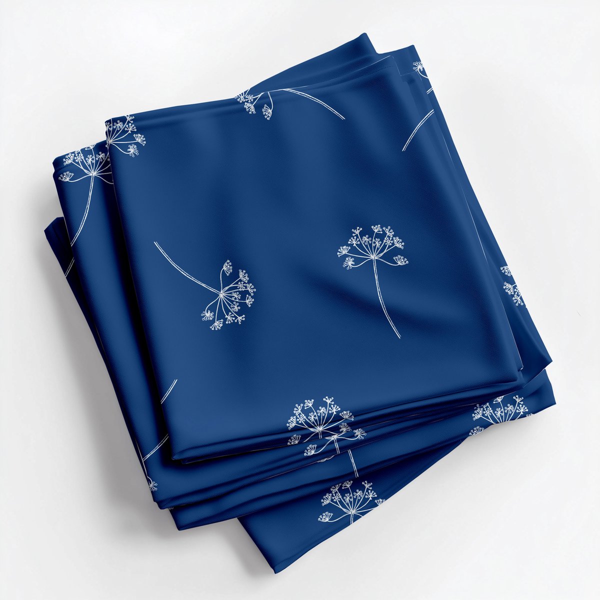 Servetten Dille blauw set van 4 - 45x45cm - Stof - Wasbaar - Feestdecoratie - Tafeldecoratie - HerbruikbaarMoederdag
