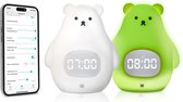Slaaptrainer – Slaapwekker Baby – Nachtlamp functie met Wekker – Kinderwekker – Wit Beertje – Inclusief App