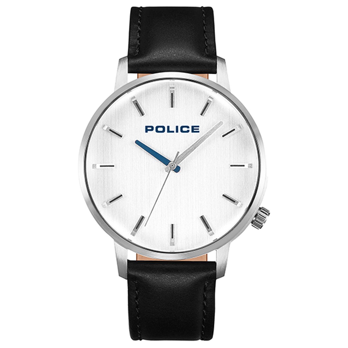 Police Zilveren Herenhorloge Met Lederen Band En Stijlvol Ontwerp