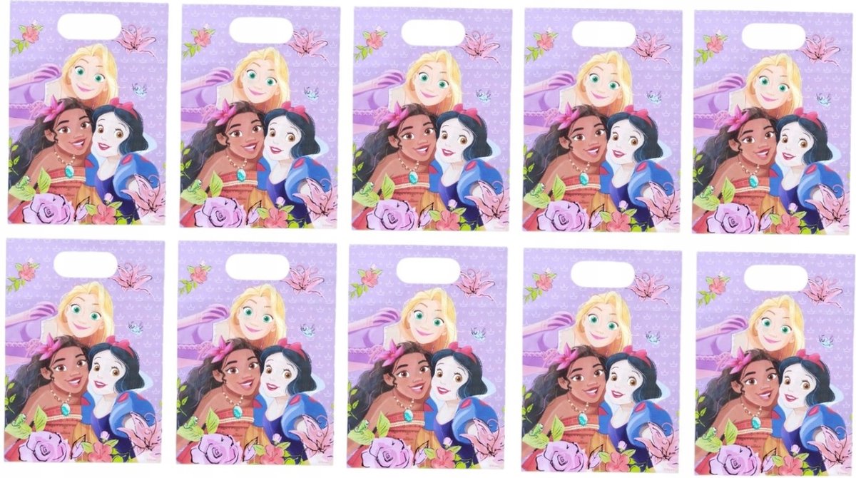Disney Princess Giftbags | 10 stuks | Cadeautasjes | Geschenktas | Uitdeelzakjes | Snoepzakjes Kinderfeestje | Traktatiezakjes