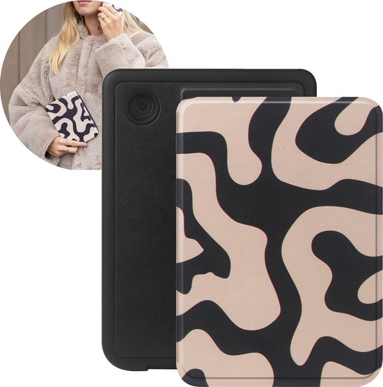 Selencia E-reader Hoesje - Geschikt voor Kobo Clara BW, Kobo Clara Colour - Vivid bookcase - Art Wave Black