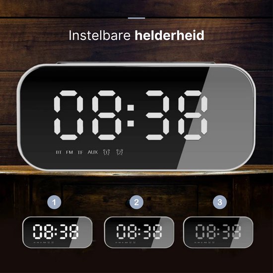 EZVALO Slimme wekker, sluimerfunctie, laadstation, radiowekker, nachtlampje, 2 USB-voeding, wekker, bluetooth-luidspreker, netvoeding, digitale wekker zonder tikken EZVALO Slimme wekker, sluimerfunctie, laadstation, radiowekker, nachtlampje, 2 USB-voeding, wekker, bluetooth-luidspreker, netvoeding, digitale wekker zonder tikken