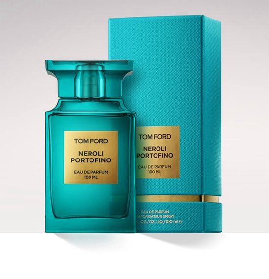 Tom Ford Neroli Portofino eau de parfum 100 ml in een turquoise doos.