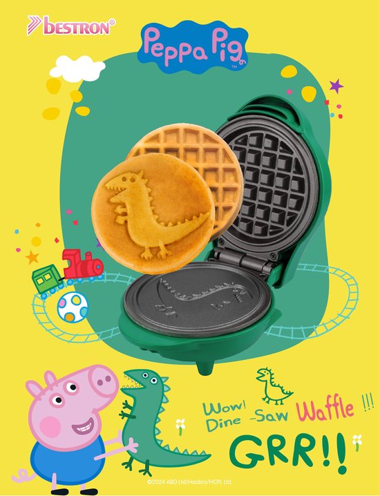 Bestron Wafelijzer - APP500G - 550W - Peppa Pig mini wafel - George - Groen — afbeelding 3