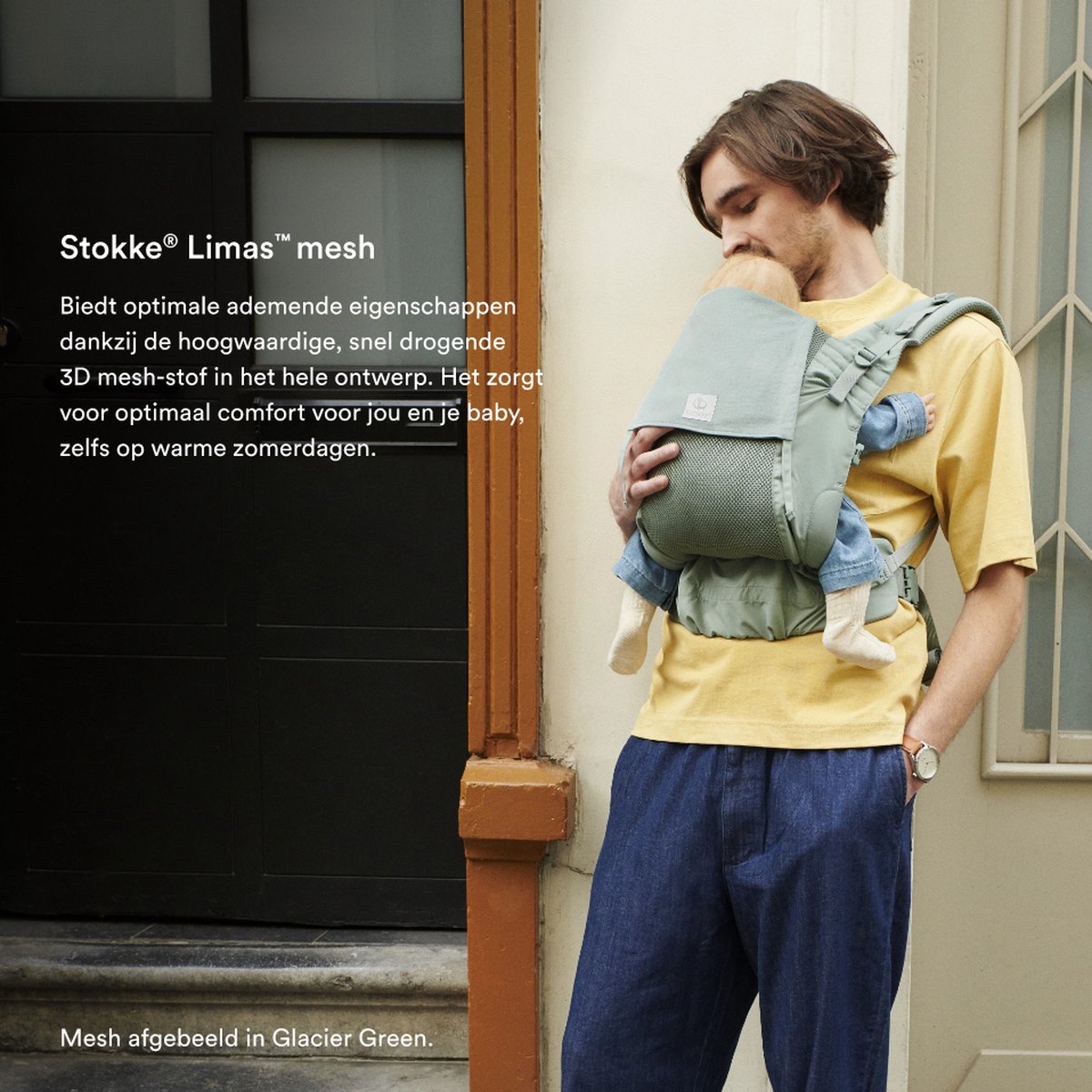 Stokke Limas Mesh, Antraciet - Ademende draagzak met hoogwaardige stoffen - Veilig voor baby's van 1 maand/4-15 kg - Inclusief afneembaar tasje voor benodigdheden – foto 3
