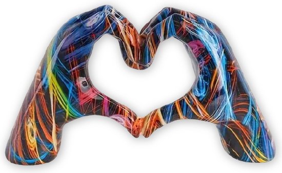 Mauropet - Hands de signe d'amour - Moderne - Sculpture d'image - Cadeau - Peintre de signes d'amour - UNIQUE !