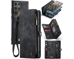 Hoesje - Geschikt voor Samsung Galaxy S24 Ultra Hoesje - CaseMe 008 2-in-1 Book Case & Back Cover met Portemonnee - Zwart