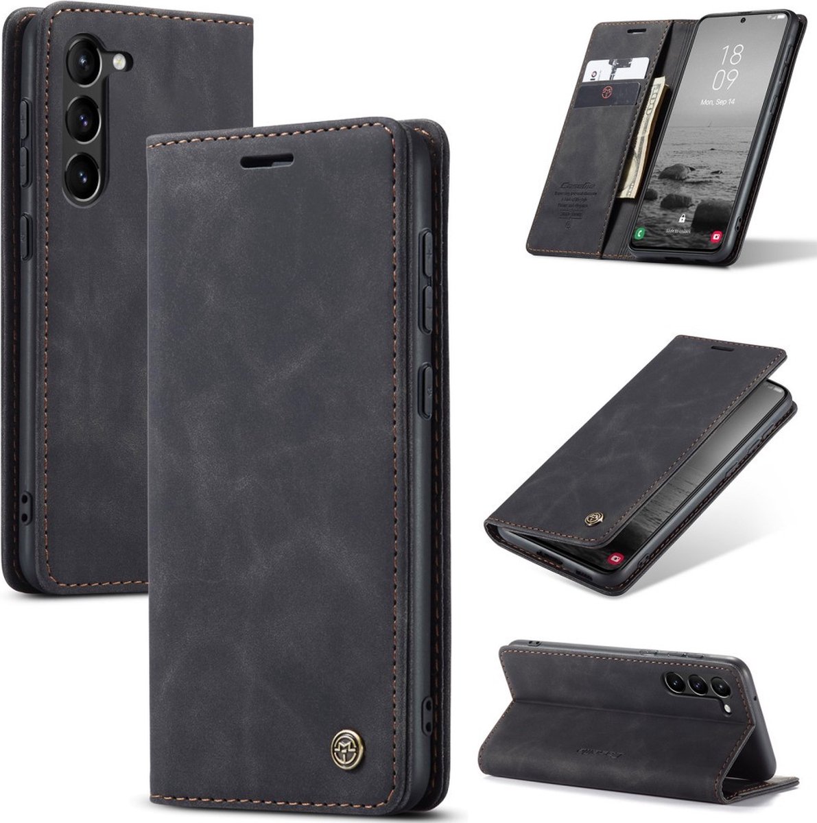 CaseMe Hoesje - Geschikt voor Samsung Galaxy S24 Hoesje - CaseMe 013 Book Case - Zwart