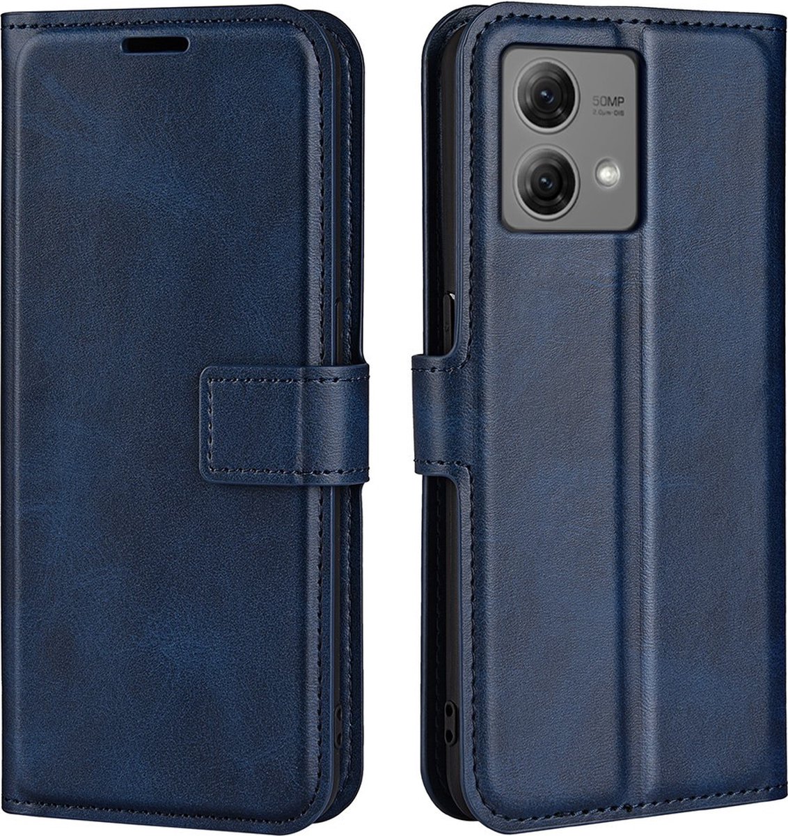 Coverup Hoesje - Geschikt voor Motorola Moto G84 Hoesje - Coverup Deluxe Book Case - Blauw