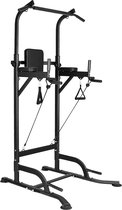 Verstelbare optrekstang - Spierverslappingsstation - Pullup Power Tower voor thuisgym, 150 kg MAX - Zwart