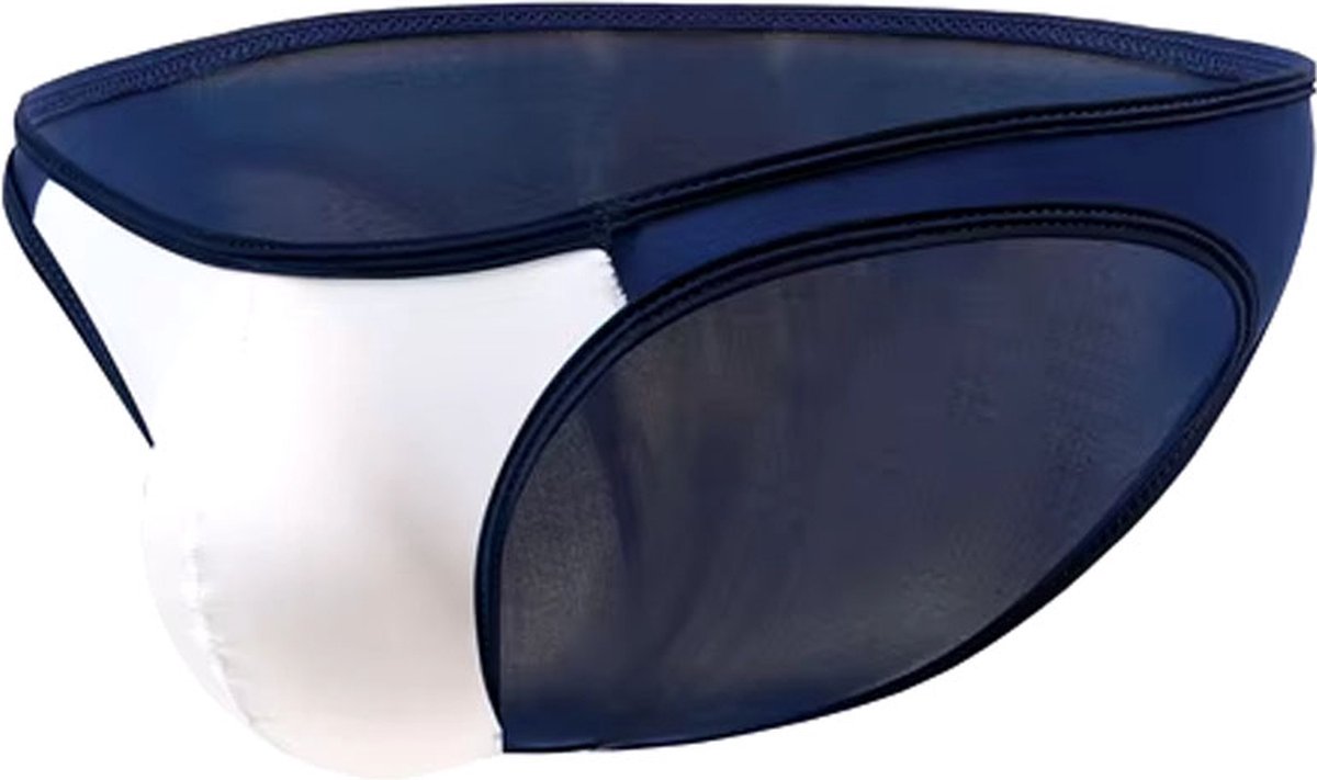 Goedkoopste Wit Blauw-Navy Heren Slip - Heren Lingerie - String Ondergoed Mannen