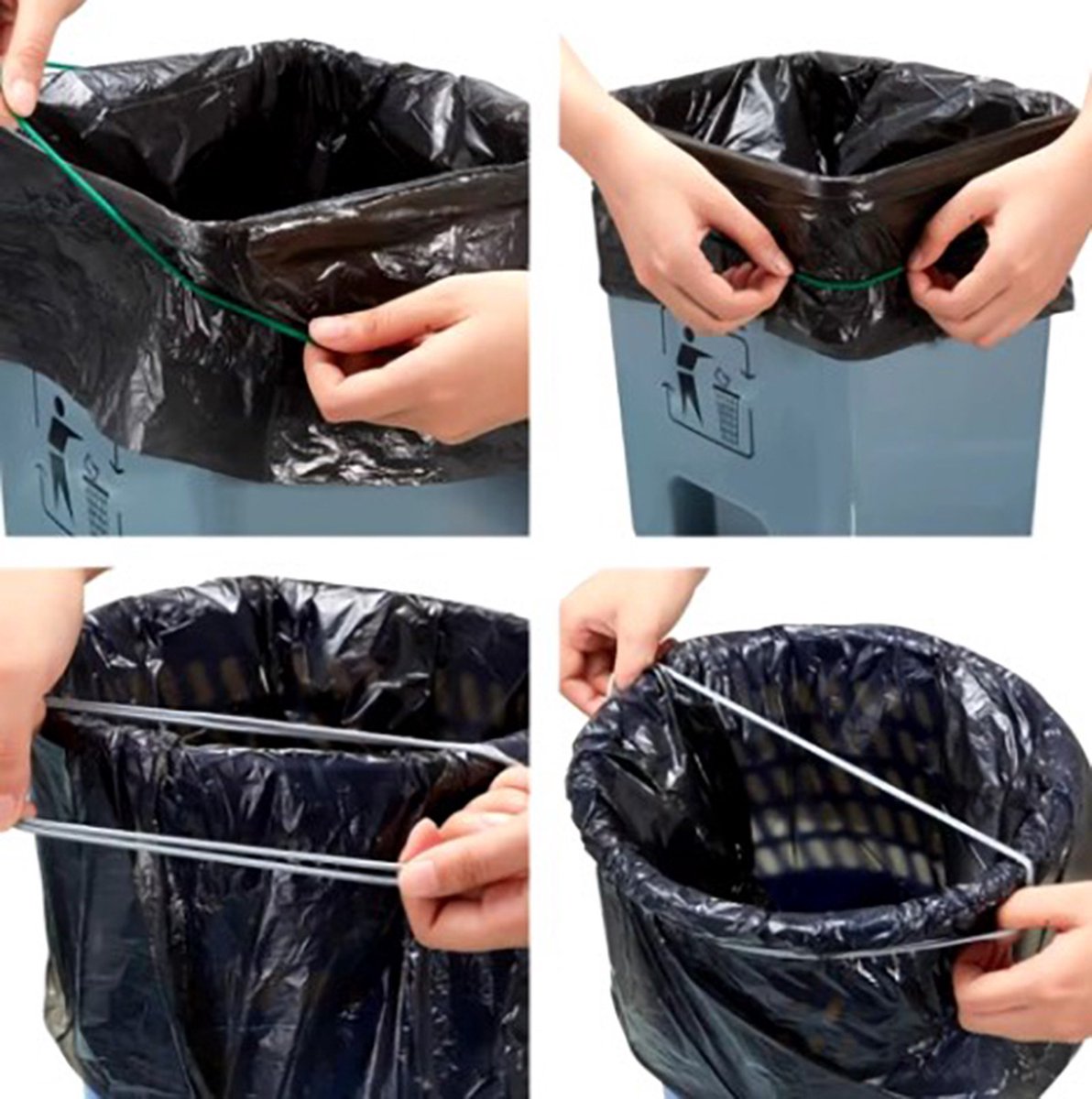 Goedkoopste Actie4you® - Elastische Lock Elastiekjes Voor Prullenbak - Universeel - Ook Voor Pakketten en Dozen - Set Van 2 Verstelbare Prullenbak Banden - Set van 2 Elastische Lock-Banden - Zwart
