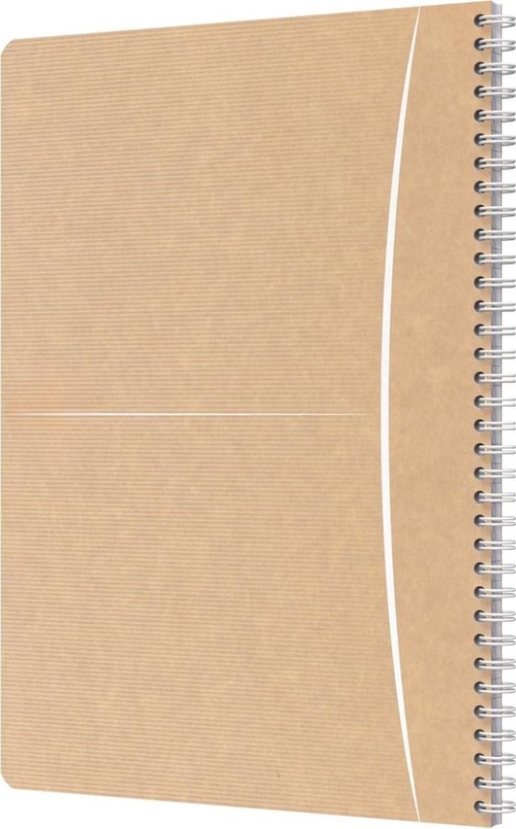 Schriften A4 ruitjes 10mm gerecycled papier spiraalbinding kraftpapier ijswit - 180 pagina's Schriften a4 ruitjes 10mm