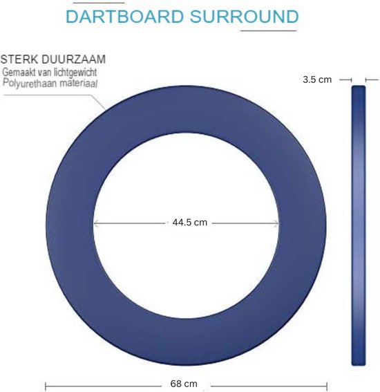 Budget led dartbord verlichting met surround rand blauw Budget led dartbord verlichting met surround rand blauw