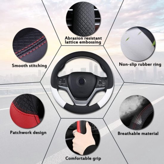 MEWANT Lenkradhülle aus Leder für Renault Clio 2 2001-2008 / Twingo 2 MEWANT Lenkradhülle aus Leder für Renault Clio 2 2001-2008 / Twingo 2