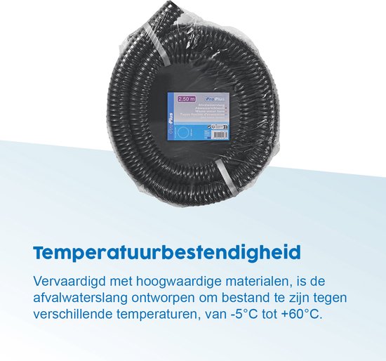 ProPlus Afvalwaterslang - 2.5 m - Afwatering - Temperatuurbestendig - Flexibel en Uittrekbaar - ø 32 mm - Voor het Geleiden van Afvalwater vanuit caravans/campers, vijvers en zwembaden - Afvoerkanaal - Zwart van ProPlus — afbeelding 5