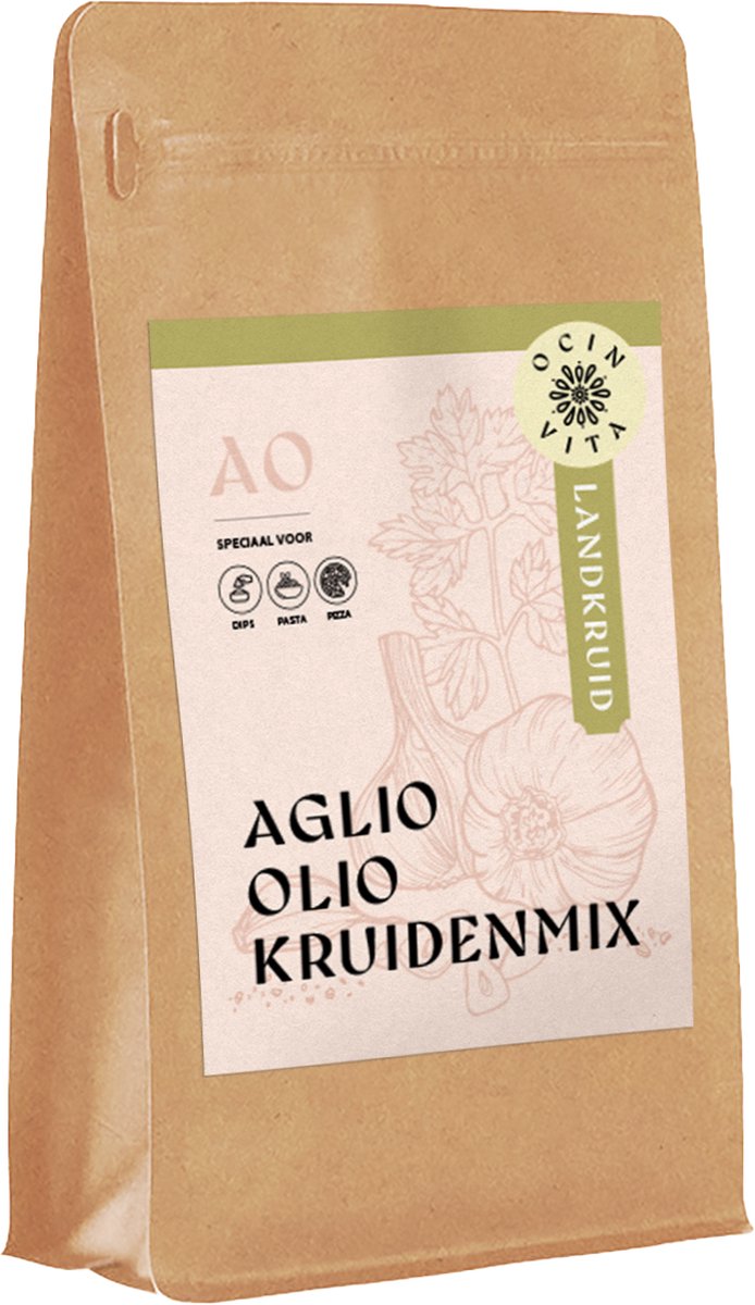 Goedkoopste Aglio Olio kruidenmix - 250 g - Kruidenmix - Italiaans & Pittig - Met Knoflook, Chili en Peterselie - Zonder Kunstmatige Toevoegingen - Ocin vita